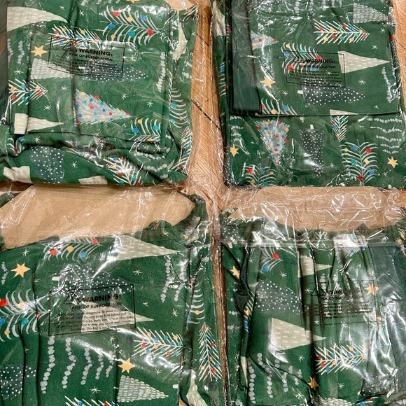 COPY - NWT Little Sleepies Green Christmas Trees PJ Set - Picture 3 of 3